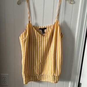 Yellow and white strapped large camisole